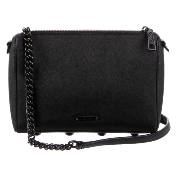 Rebecca Minkoff Avery Black Leather Crossbody Bag - Picture 1 of 2
